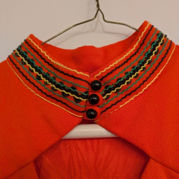 Chic Orange Button-Front Mini Dress - Picture 3 of 4
